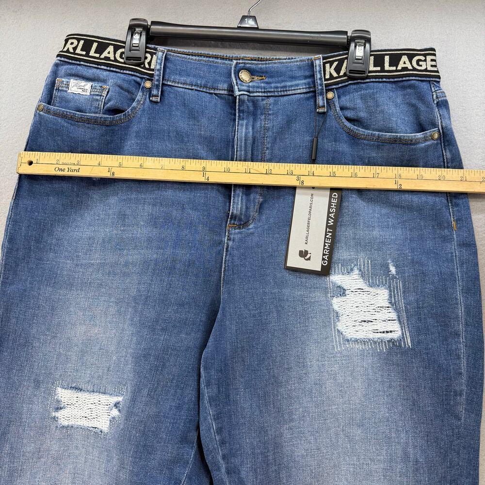 Karl Lagerfeld Paris Jeans Women's 16 Blue Cannes Straight High Rise L2TK2276 - Picture 11 of 14